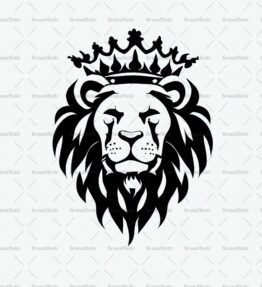 Majestätischer Löwe und Krone